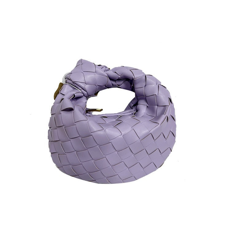 18cm Woven Leather Dumpling Bag Dinner Handbag For Women Purse Hobo Bag Knotted Crossbody Shoulder Square Box Bags