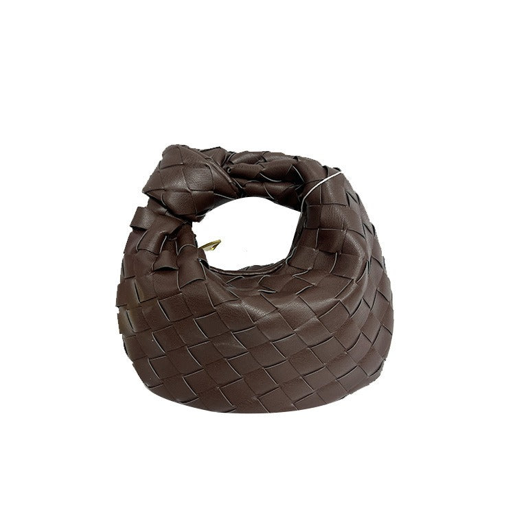18cm Woven Leather Dumpling Bag Dinner Handbag For Women Purse Hobo Bag Knotted Crossbody Shoulder Square Box Bags