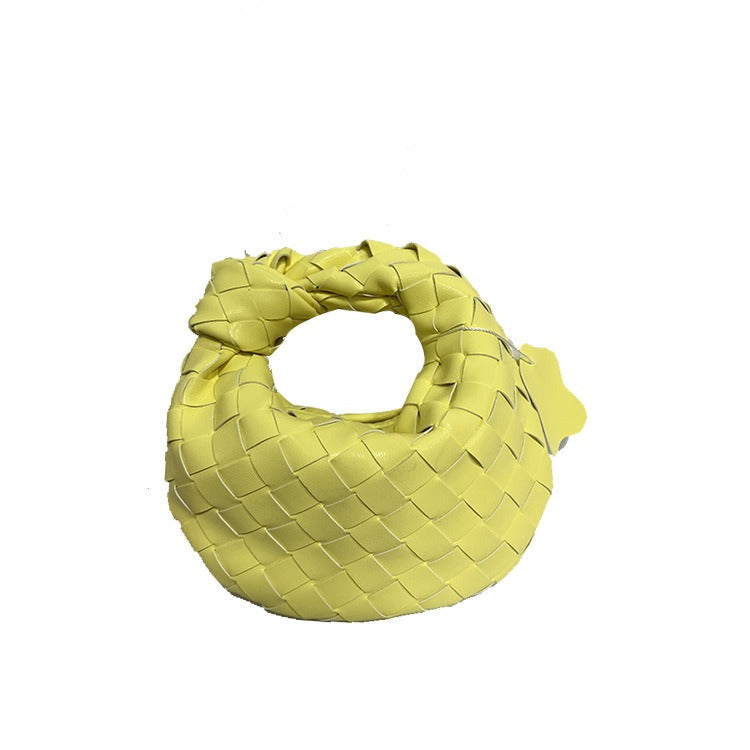 18cm Woven Leather Dumpling Bag Dinner Handbag For Women Purse Hobo Bag Knotted Crossbody Shoulder Square Box Bags