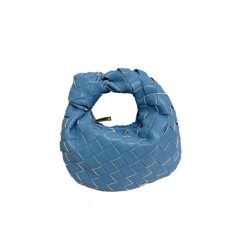 18cm Woven Leather Dumpling Bag Dinner Handbag For Women Purse Hobo Bag Knotted Crossbody Shoulder Square Box Bags
