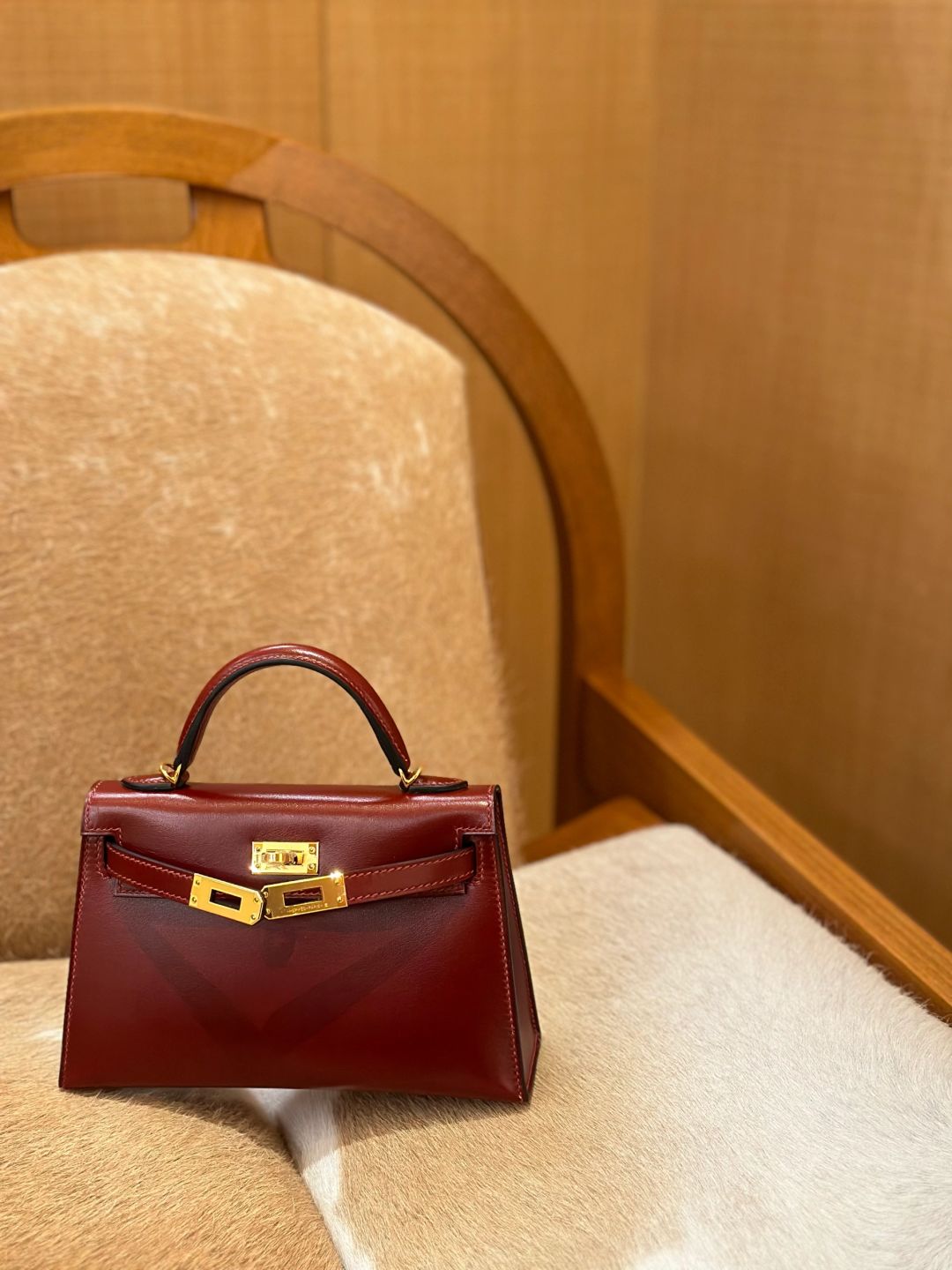 genuine Box leather kelly bag 19/22/25cm