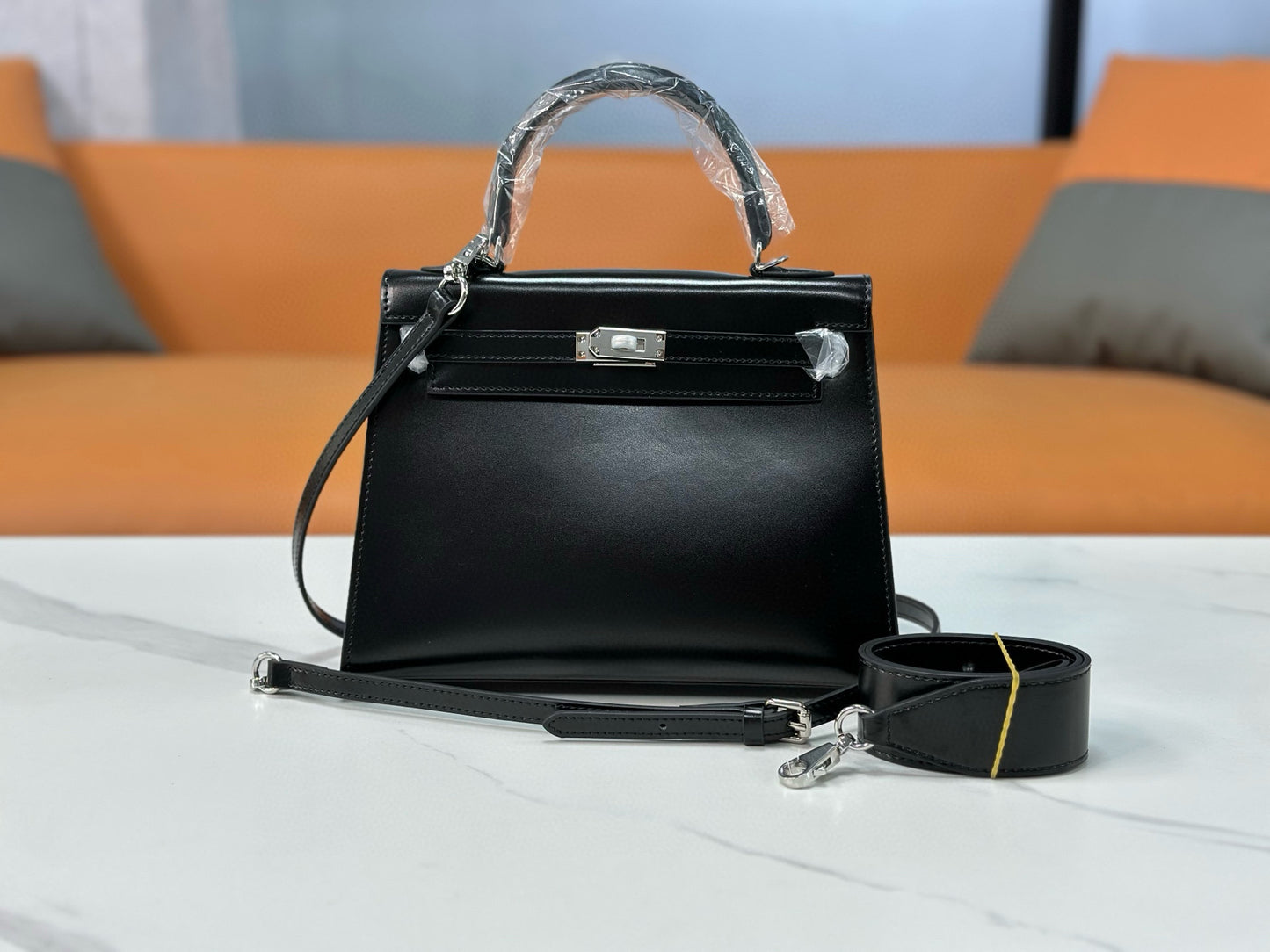 genuine Box leather kelly bag 19/22/25cm