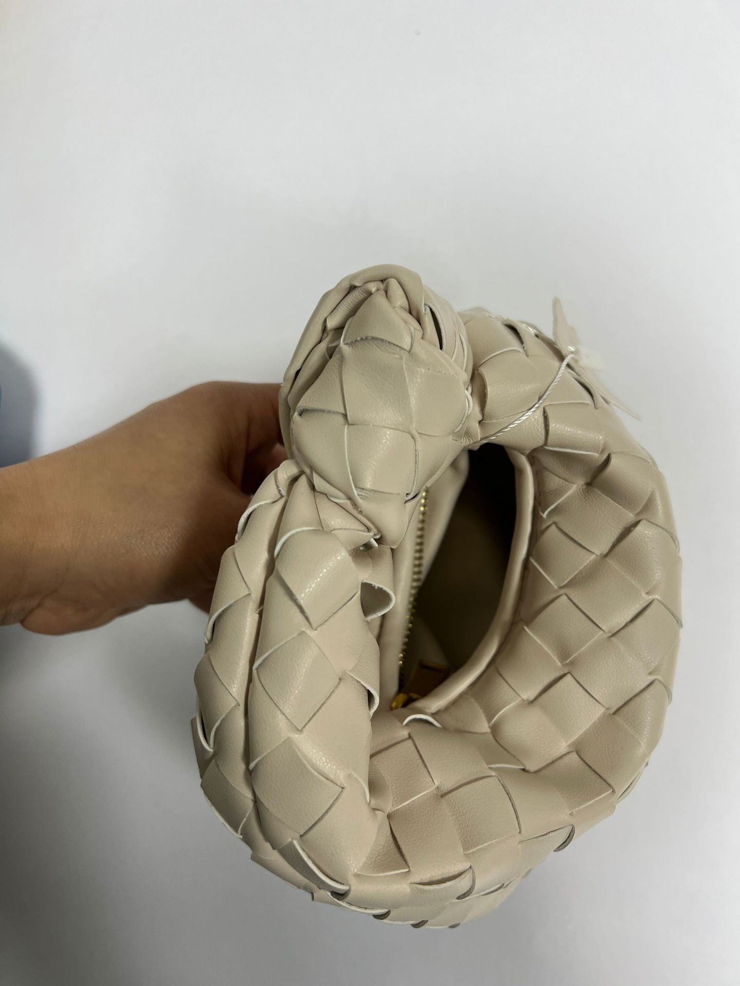 18cm Woven Leather Dumpling Bag Dinner Handbag For Women Purse Hobo Bag Knotted Crossbody Shoulder Square Box Bags