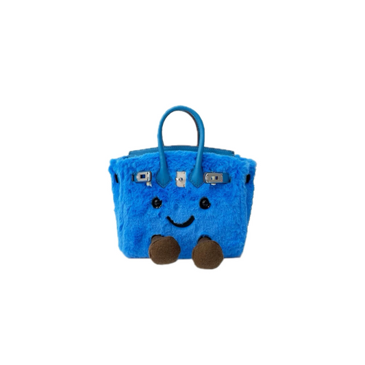 Classic blue Furry Handbag