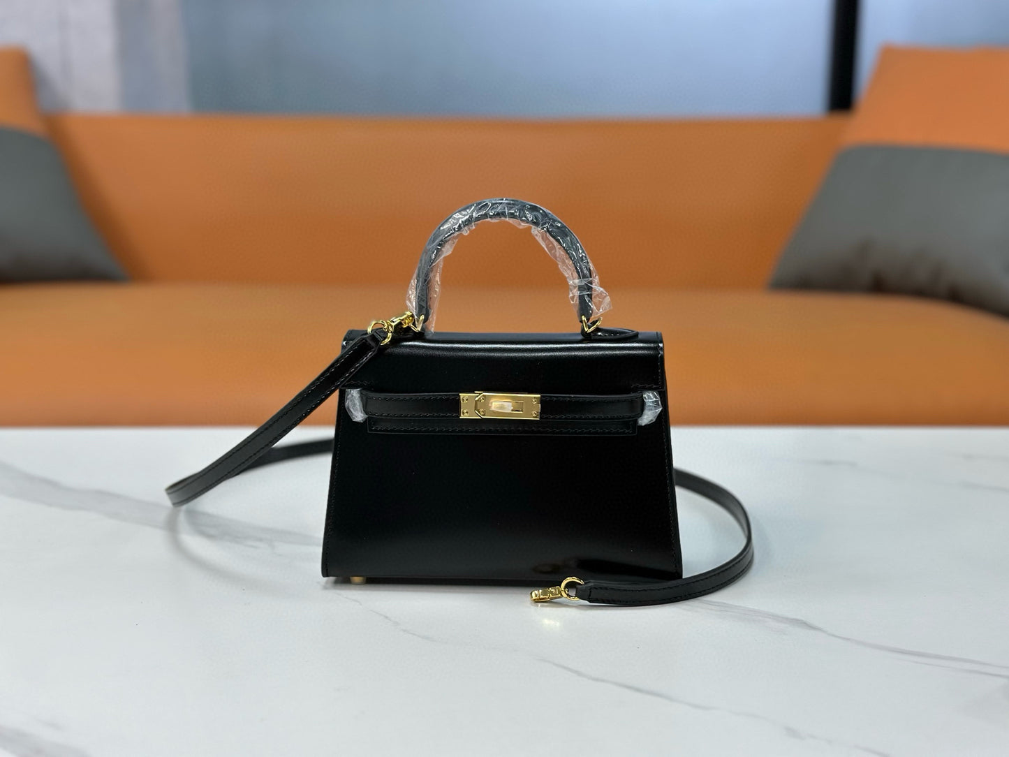 genuine Box leather kelly bag 19/22/25cm