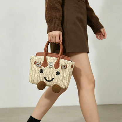 Sunshine Meadow Woven Straw Tote Bag