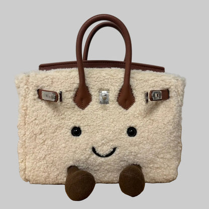 Cozy Latte Fluffy Meadow Sherpa Tote (Classic Silhouette)