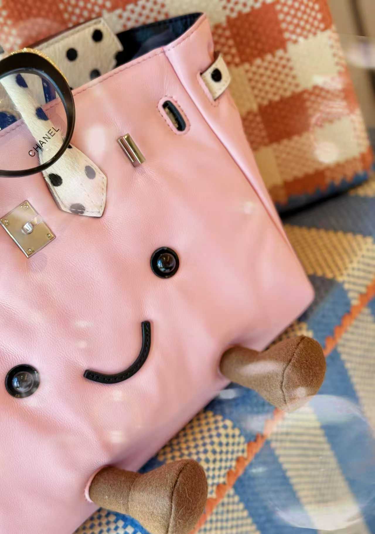 Sunshine Meadow Woven Straw Polka dot printing Tote Bag