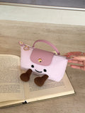 Cartoon Jellycat & Longchamp Style Cute Mini Tote Handle Shoulder Bag —— Plush Baby Purple