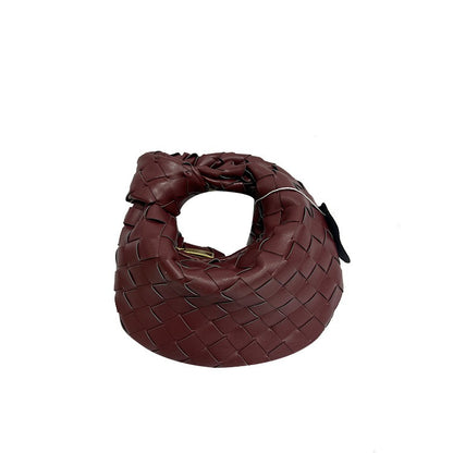 18cm Woven Leather Dumpling Bag Dinner Handbag For Women Purse Hobo Bag Knotted Crossbody Shoulder Square Box Bags
