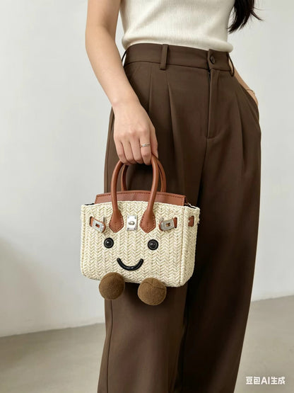 Sunshine Meadow Woven Straw Tote Bag