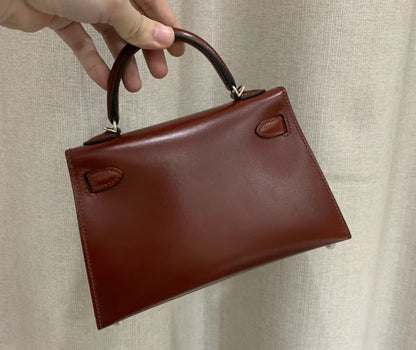 genuine Box leather kelly bag 19/22/25cm