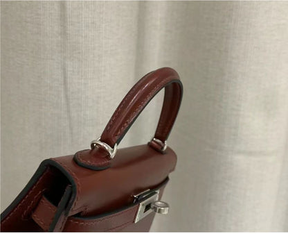 genuine Box leather kelly bag 19/22/25cm