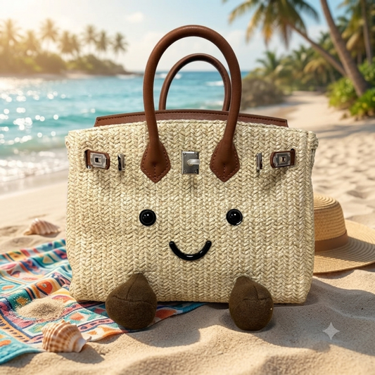 Sunshine Meadow Woven Straw Tote Bag