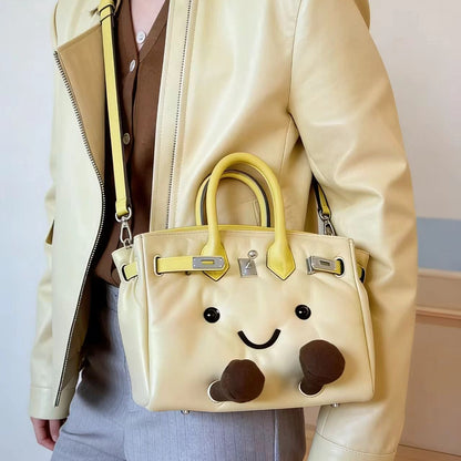 Classic leather Baby Yellow-colored handbag