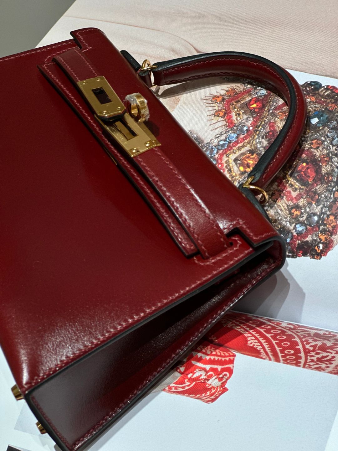 genuine Box leather kelly bag 19/22/25cm