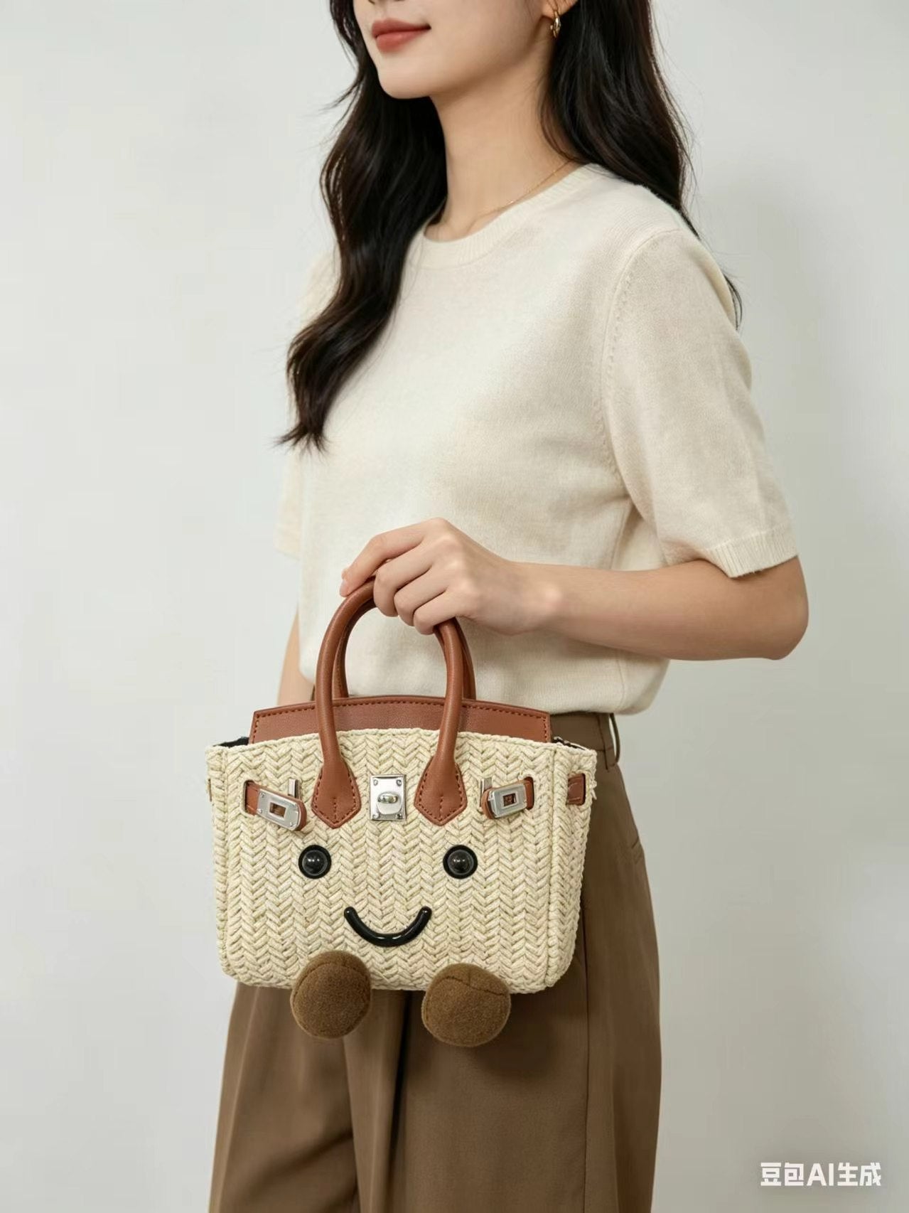 Sunshine Meadow Woven Straw Tote Bag