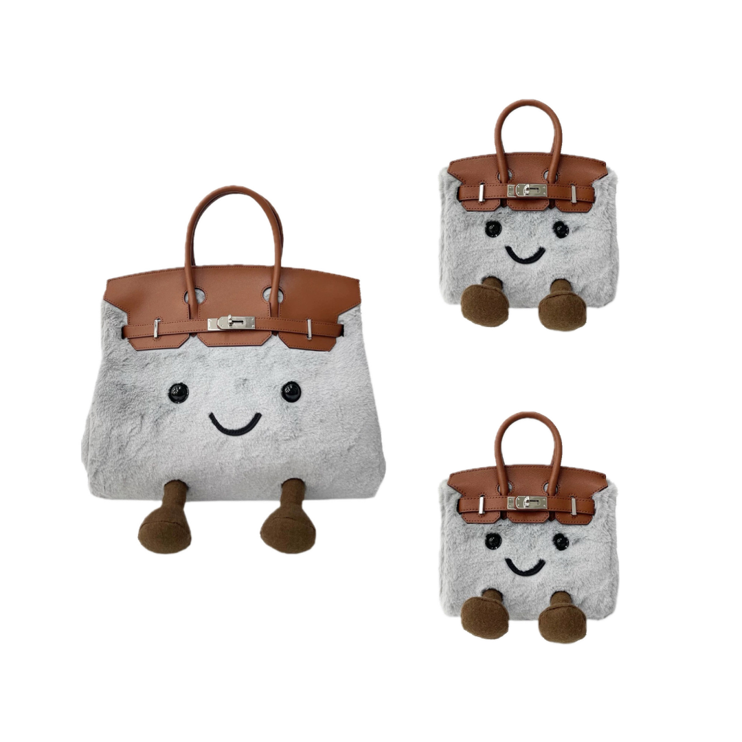 Misty Cloud Fluffy Meadow Teddy Fur Tote (Classic Silhouette)