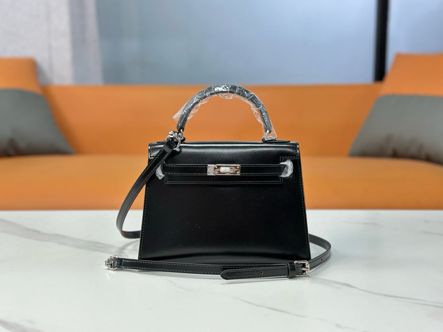 genuine Box leather kelly bag 19/22/25cm