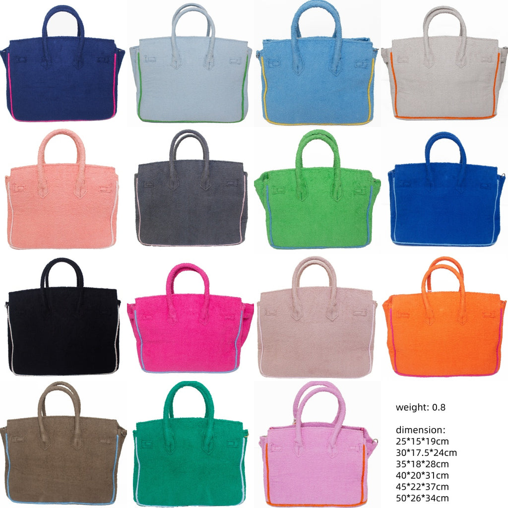 Seaside Terrycloth Tote - Black