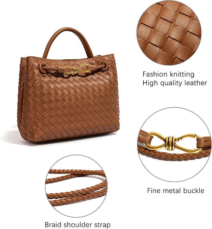 Woven Hobo Bags for Women Tote Bag, Woven Leather Shoulder Crossbody Bag Satchel Bag Woven Handbag Purses