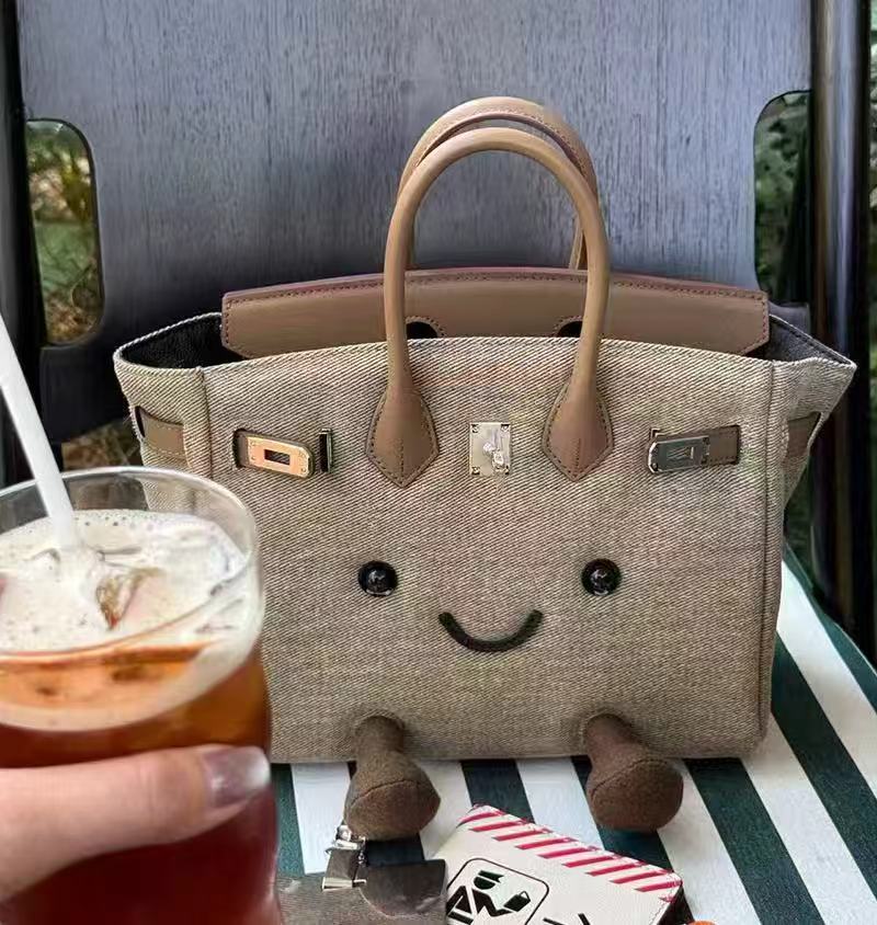 Classic Denim Khaki Fluff BK Bag