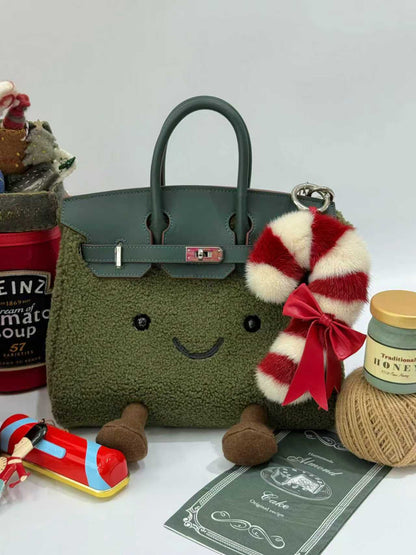 British Retro Moss Sherpa Tote (Classic Silhouette)
