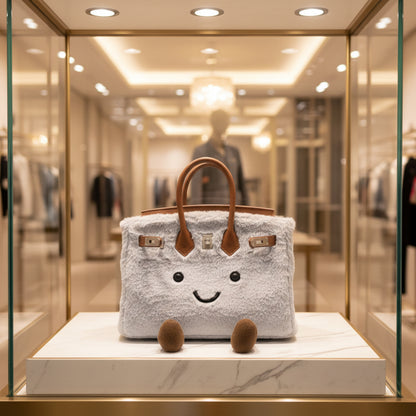 Misty Cloud Fluffy Meadow Teddy Fur Tote (Classic Silhouette)