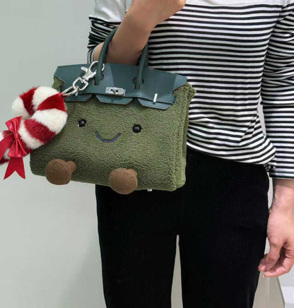 British Retro Moss Sherpa Tote (Classic Silhouette)
