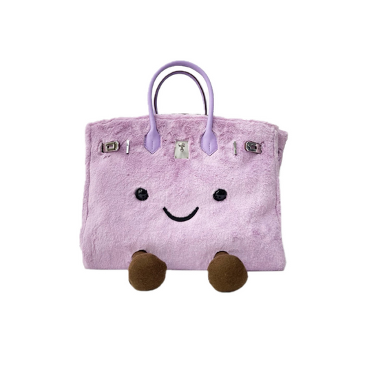 Adorable Light Purple Plush Handbag