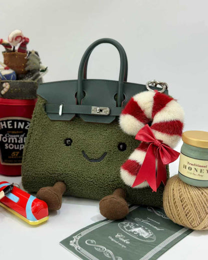 British Retro Moss Sherpa Tote (Classic Silhouette)