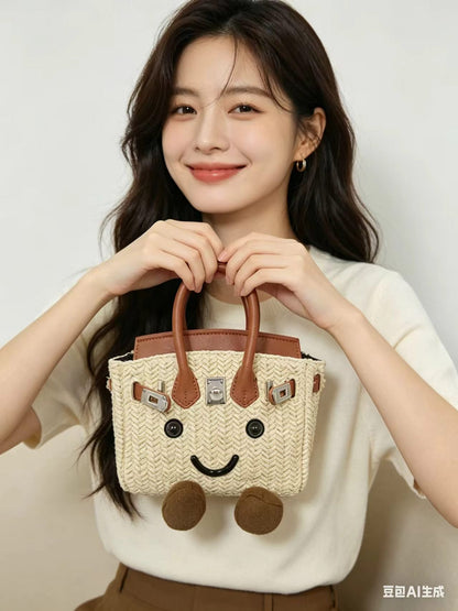Sunshine Meadow Woven Straw Tote Bag