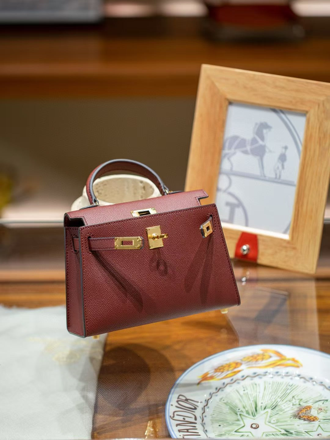 Mini shoulder bag-Bordeaux Red