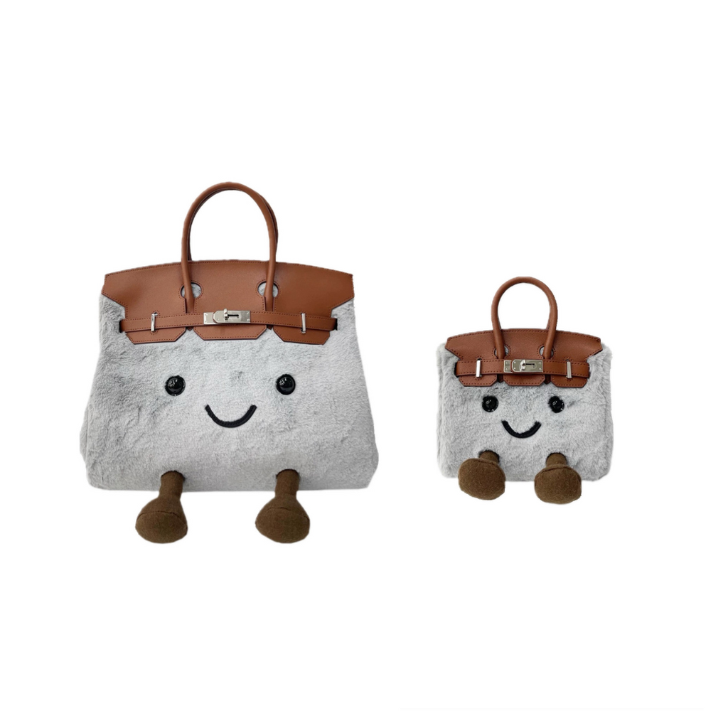 Misty Cloud Fluffy Meadow Teddy Fur Tote (Classic Silhouette)