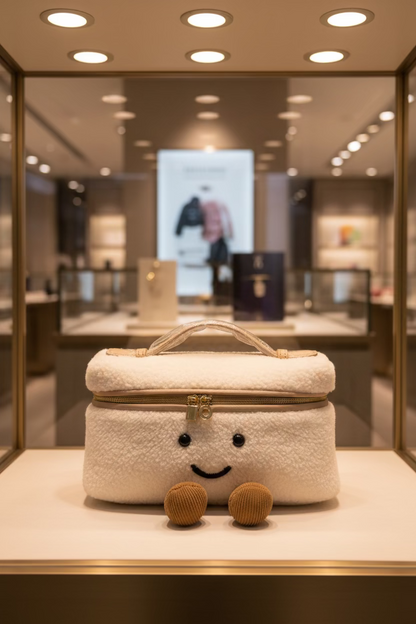 Quiet Luxury Meadow Teddy Sherpa Bag with Cute Feet