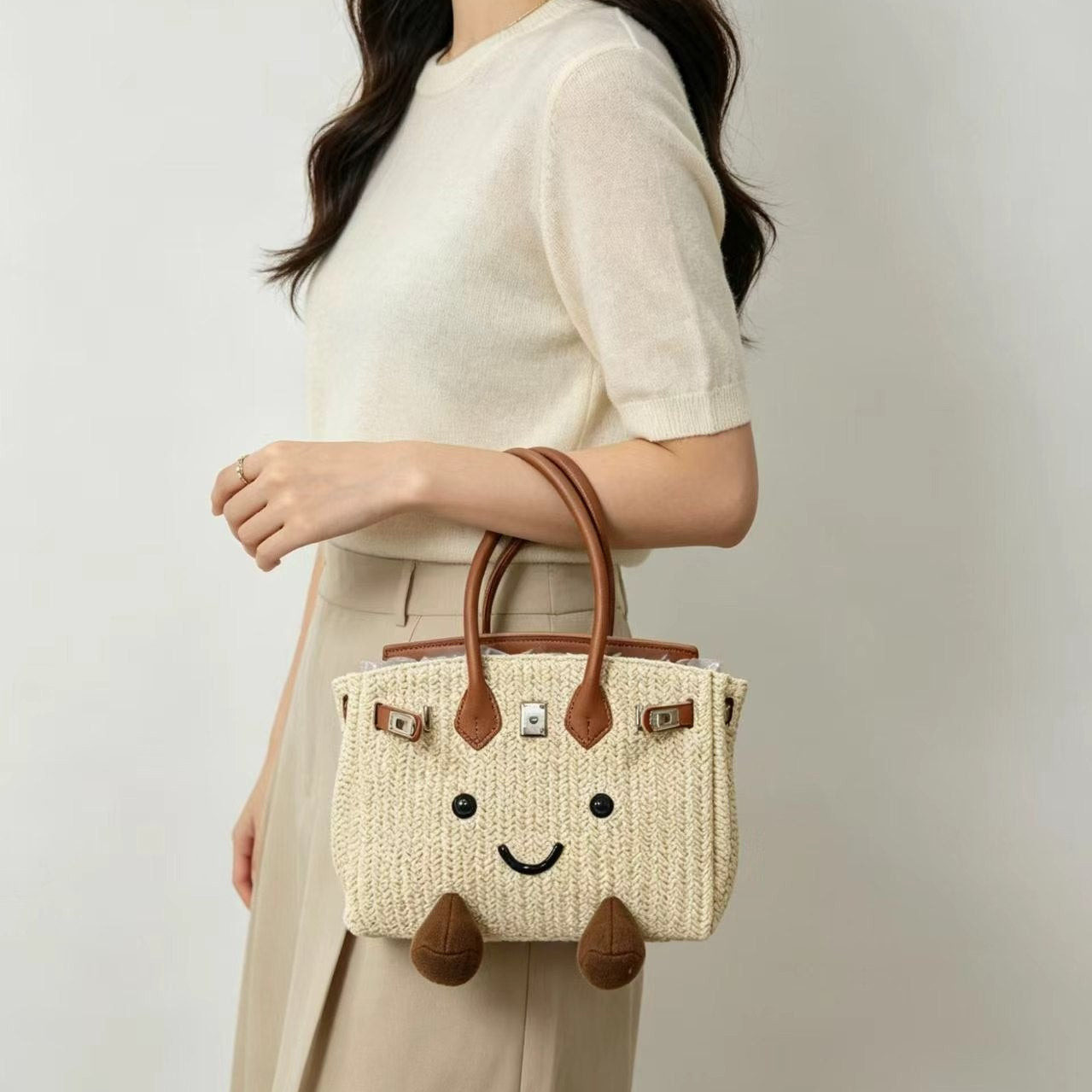 Sunshine Meadow Woven Straw Tote Bag