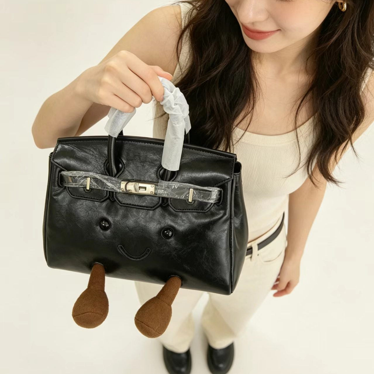 Retro Distressed Leather Meadow Tote (Classic Silhouette)
