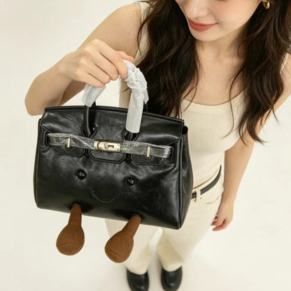 Retro Distressed Leather Meadow Tote (Classic Silhouette)