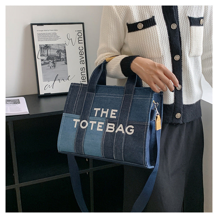 Stylish Denim Tote Bag with Adjustable strap for Women - Perfect for School, Work, and Travel