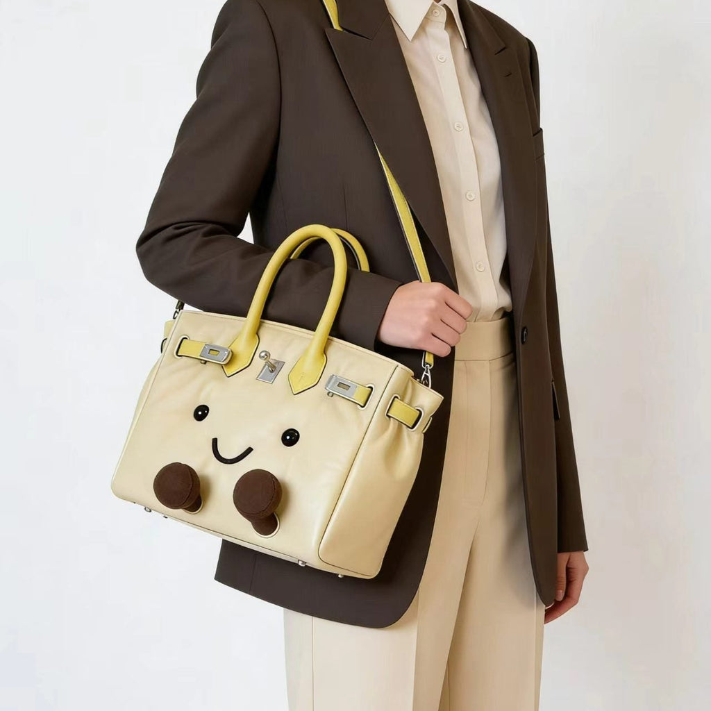 Classic leather Baby Yellow-colored handbag