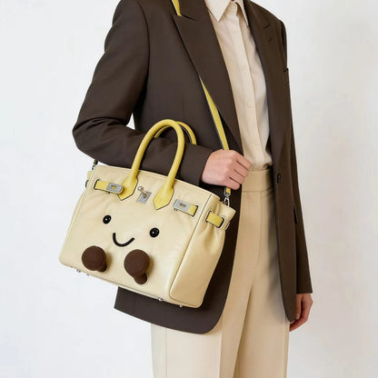 Classic leather Baby Yellow-colored handbag