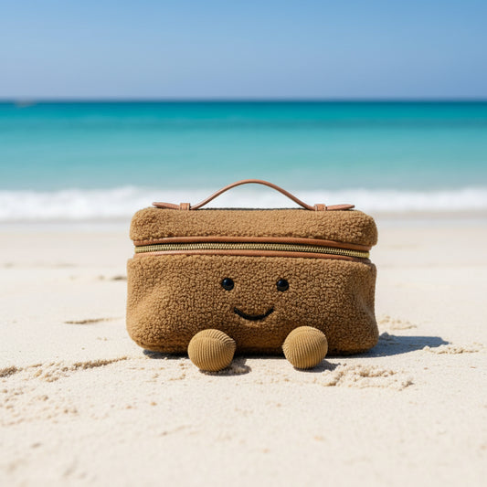 "Chestnut Feet" Fluffy Vanity Bag – Whimsical Luxury Sherpa Pouch