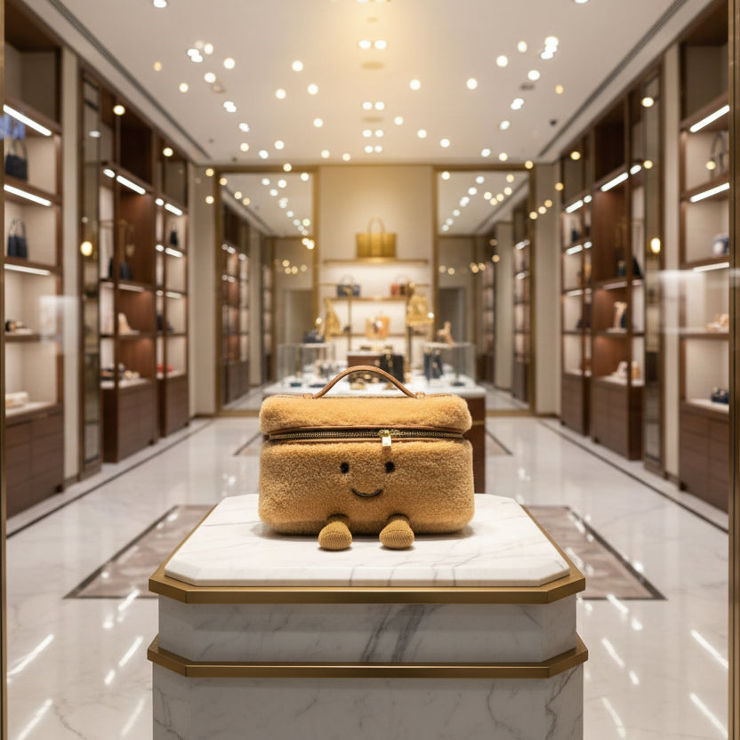 "Honey Oats" Fluffy Vanity Bag – Luxury Inspired Healing Plush Clutch