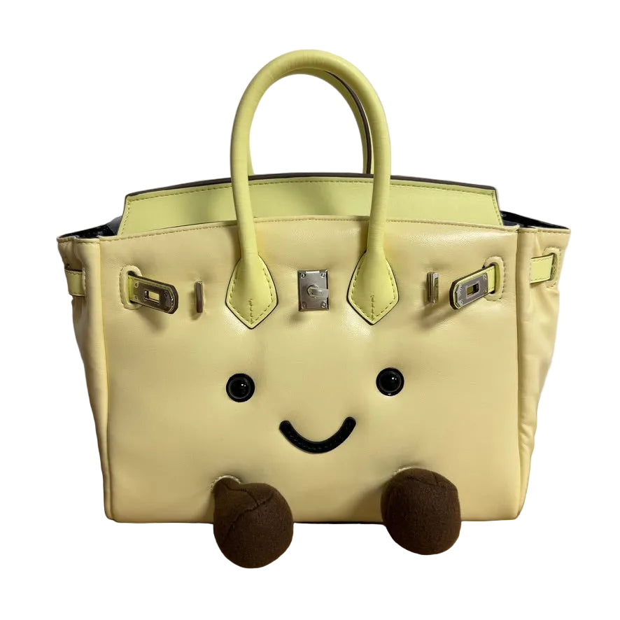 Classic leather Baby Yellow-colored handbag