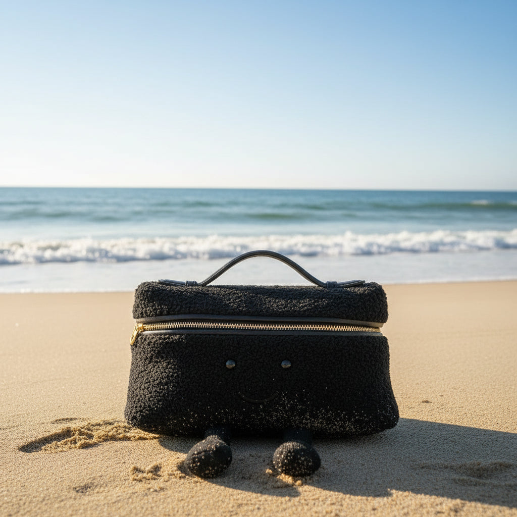 "Noir Cozy" Luxury Sherpa Camera Bag & Travel Vanity Case