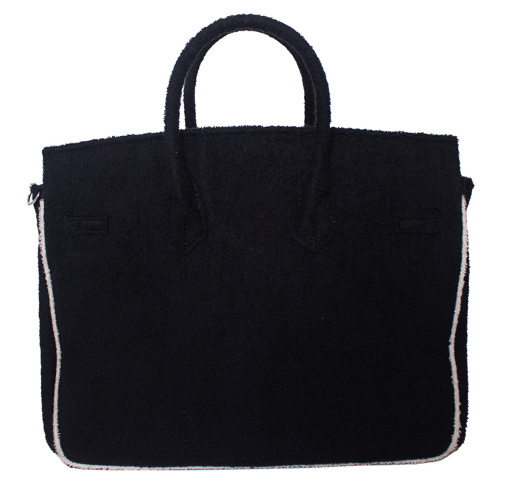 Seaside Terrycloth Tote - Black