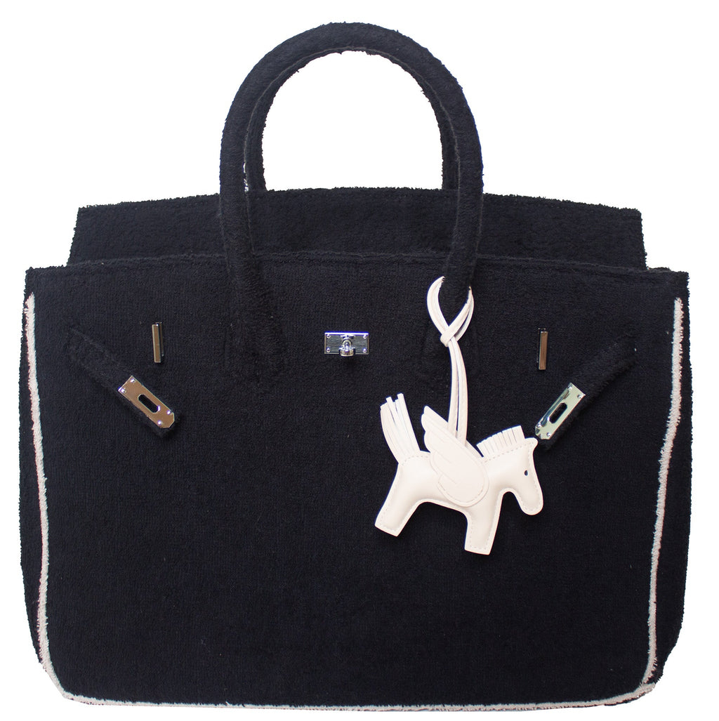 Seaside Terrycloth Tote - Black