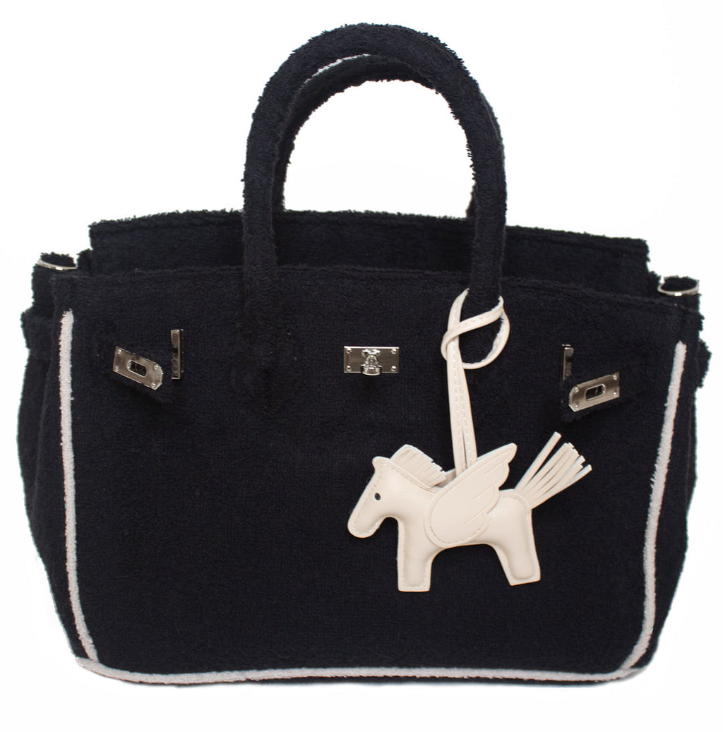 Seaside Terrycloth Tote - Black