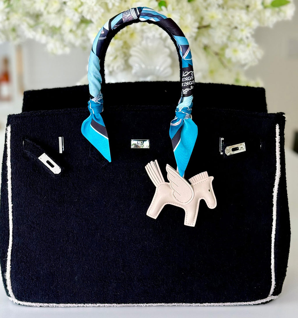Seaside Terrycloth Tote - Black