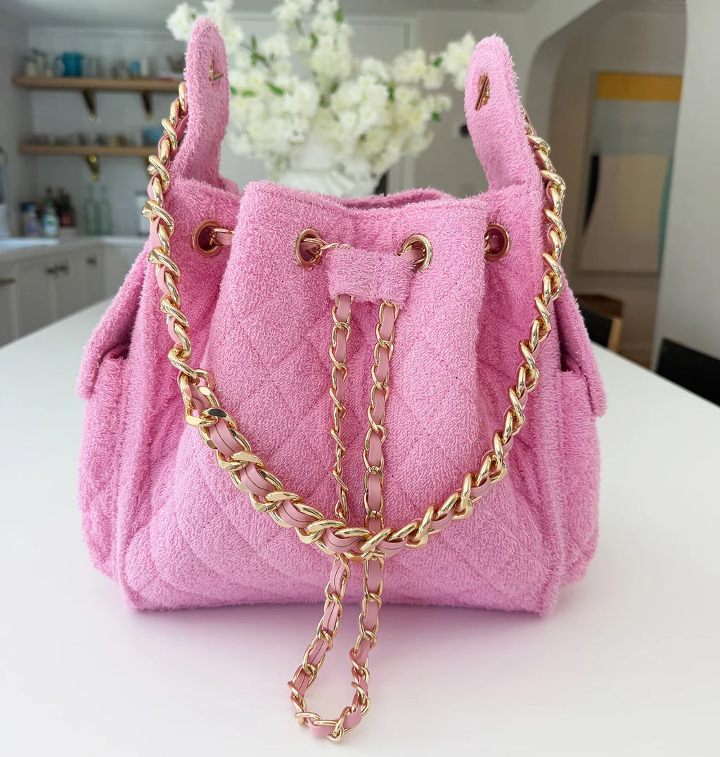 Bayshore Terry Cloth Bucket Bag Small - Bubblegum